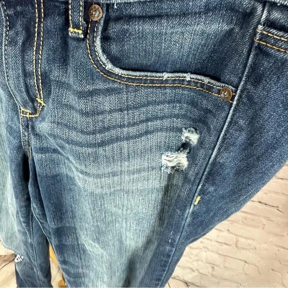 abercrombie & fitch skinny boot distressed jeans size 2 regular 26/33 boho - Picture 3 of 10